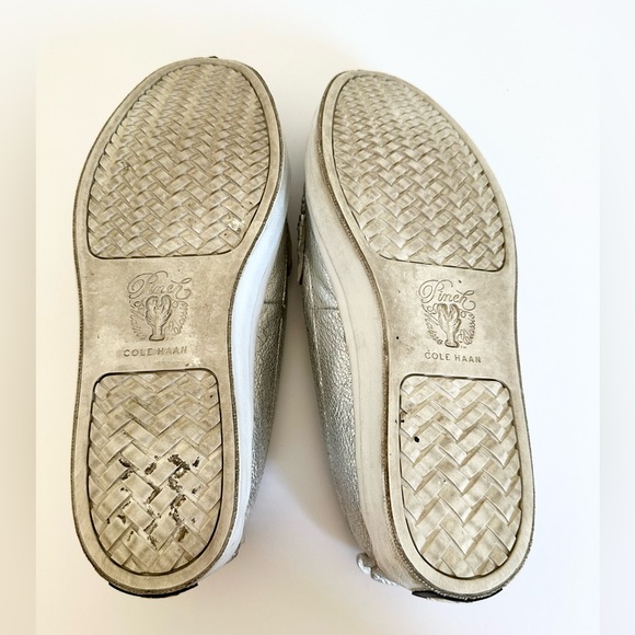 Cole Haan Pinch Weekender Metallic Silver Leather Boat Shoes Loafers - Picture 10 of 10